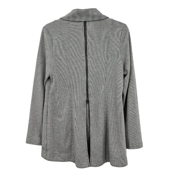 CAbi Knit Blazer Jacket Women Size S Shawl Collar Zip Up Pinstriped Office Soft - Picture 2 of 12